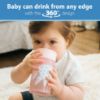 Picture of Dr. Brown’s Milestones Cheers 360 Cup Spoutless Transition Cup, Travel Friendly & Leak-Free Sippy Cup, Pink Leopard, 10 oz/300 mL