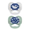 Picture of Dr. Brown's Advantage Glow-in-the-Dark Baby Pacifier, Fully Symmetrical Soother with Soft Silicone Bulb, Blue Ocean, 0-6m, BPA Free, 2 Pack