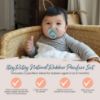 Picture of Itzy Ritzy Natural Rubber Pacifiers, Set of 2 - Natural Rubber Newborn Pacifiers with Cherry-Shaped Nipple & Large Air Holes for Added Safety; Set of 2 in Coconut & Toast, Ages 0 - 6 Months