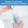 Picture of Dr. Brown's Soft Touch No Scratch Baby Bottle Cleaning Brush Nipple Cleaner with Stand and Storage Clip, BPA Free, Blue 1-Pack