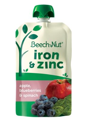 Picture of Beech-Nut Baby & Toddler Food Pouches with Iron & Zinc, Apple Blueberry & Spinach Puree, 3.5 oz (12 Pack)
