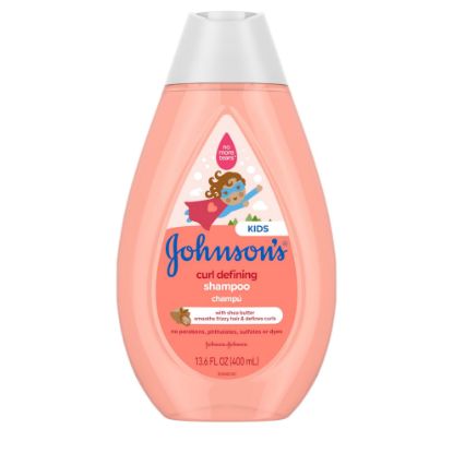 Picture of Johnson's Kids Curl-Defining, Frizz Control, Tear-Free Kids Shampoo + Shea Butter, Paraben-, Sulfate- & Dye-Free, Hypoallergenic & Gentle for Kids Hair, Kid Bath Essential, 13.6 fl. oz