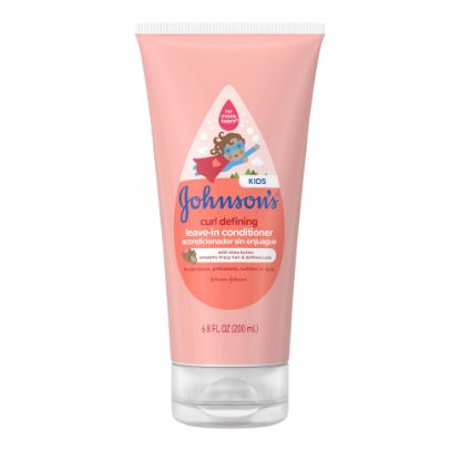 Picture of Johnson's Kids Curl Defining Leave-In Conditioner + Shea Butter, Tear-Free, Paraben-, Sulfate- & Dye-Free, Hypoallergenic & Gentle for Toddlers' Haircare, Bath Essentials, 6.8 fl. oz