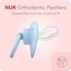 Picture of NUK Comfy Orthodontic Pacifiers, Blue Assorted, 18-36 Months, 2 Count, Soft & Durable Design for Baby Comfort
