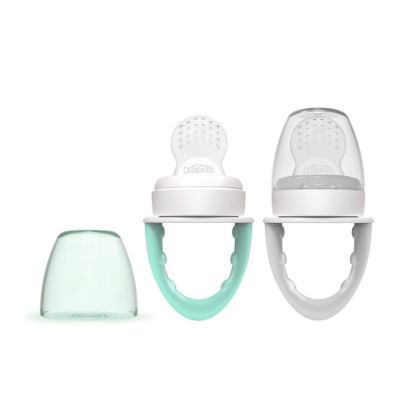 Picture of Dr. Brown's Fresh First Silicone Feeder, Mint & Grey, 2 Count