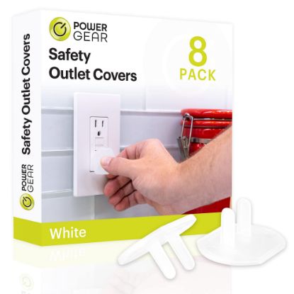 Picture of Power Gear Outlet Covers Baby Proofing Child Proof Plug Covers for Electrical Outlets Easy Install Outlet Plug Covers UL Listed Shock Prevention White 69311 30 Count