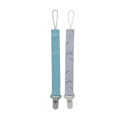Picture of Nuby Pacifinder Baby Pacifier Clip - (2-Pack) - Pacifier Holder Clip with Convenient Hook Loop - Green Dots and Gray Arrows