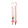 Picture of Nuby Pacifinder Baby Pacifier Clip - (2-Pack) - Pacifier Holder Clip with Convenient Hook Loop - Peach Stripes and Hearts