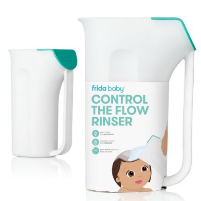 Picture of Frida Baby Control The Flow Bath Rinse Cup | Rinser Cup to Wash Hair + Body | Rinser Cup for Bath Time with Easy Grip Handle + Removable Rain Shower