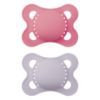 Picture of MAM Original Matte Baby Pacifiers, Binky for Girls 0-6 Months, BPA-Free Silicone Nipple, Easy to Clean, Best for Newborn Babies, Developed with Medical Experts, 2 Count Binkies with Sterilizer Case