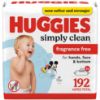 Picture of Huggies Simply Clean Unscented Baby Diaper Wipes, 3 Flip-Top Packs (192 Wipes Total), Packaging May Vary