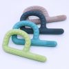 Picture of Sensory Chew Toys for Autistic Children 4 Pack, P Shape Sensory Toys for Babies Toddlers, Baby Teething Toys for 3-6 6-12 Month Oral Motor Stimulation, Silicone Chew Necklaces for Kids Adults BPA Free