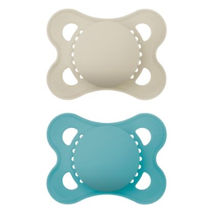 Picture of MAM Original Matte Baby Pacifiers, Binky for Boys 0-6 Months, BPA-Free Silicone Nipple, Easy to Clean, Best for Newborn Babies, Developed with Medical Experts, 2 Count Binkies with Sterilizer Case