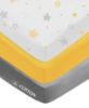 Picture of American Baby Company 3 Pack Fitted Mini Crib Sheet 24" x 38", Soft Breathable Neutral 100% Cotton Jersey Portable Sheet, Yellow Star/Yellow/Gray, for Boys and Girls, Fits Most Pack N Play Mattresses