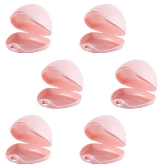 Picture of Accmor Pacifier Case, Pacifier Holder Case, Pacifier Container for Travel, BPA Free, Pink, 6 Pack