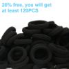 Picture of Black Seamless Hair Ties - Cotton Hair Bands - Tiny Elastics Ponytail Holders for Toddlers, 1 Inch in Diameter, Black, by Nspring