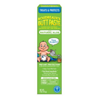 Picture of Boudreaux's Butt Paste with Natural* Aloe Diaper Rash Cream, Ointment for Baby, 4 oz Tube