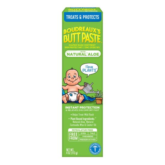 Picture of Boudreaux's Butt Paste with Natural* Aloe Diaper Rash Cream, Ointment for Baby, 4 oz Tube