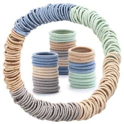 Picture of 200PCS Elastic Hair Ties, No Crease Hair Small Ponytail Holders for Kids Girls Baby Toddler, Light