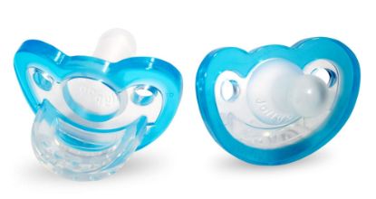 Picture of RaZbaby Jollypop Pacifier for Newborns & Up, USA Made, Natural Shaped Orthodontic Binky, Lovingly Shared in NICUs & Hospitals Worldwide, Medical-Grade 100% BPA-Free - 0-3 Months, 2 Pack - Blue