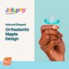 Picture of RaZbaby Jollypop Pacifier for Newborns & Up, USA Made, Natural Shaped Orthodontic Binky, Lovingly Shared in NICUs & Hospitals Worldwide, Medical-Grade 100% BPA-Free - 0-3 Months, 2 Pack - Blue