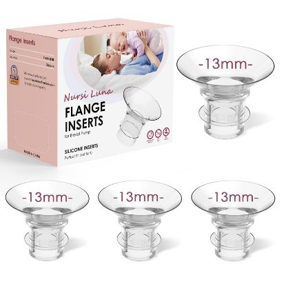 Picture of Nursi Luna Flange Inserts 4PCS 13mm for 24mm Flange/Shield of Most Pumps, Flange Sizing Kit Silicone Flange Insert, Breastfeeding Essentials Kit for New Moms