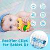 Picture of Babygoal Ocean Blue Pacifier Clips, 6 Pack Binky Paci Holder Clips and Leash for Boys and Girls Fits for Most Pacifier, Binkie Styles & Baby Teethers & Toys and Gift 6PS12