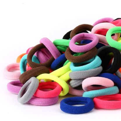 Picture of Baby Hair Ties, Cotton Toddler Hair Ties for Girls, Kids Seamless Hair Bands, Girls Elastic Ponytail Holders, Diameter 0.97 Inch and Assorted Colors by Qarwayoc