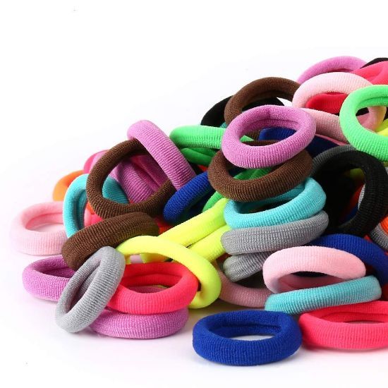 Picture of Baby Hair Ties, Cotton Toddler Hair Ties for Girls, Kids Seamless Hair Bands, Girls Elastic Ponytail Holders, Diameter 0.97 Inch and Assorted Colors by Qarwayoc