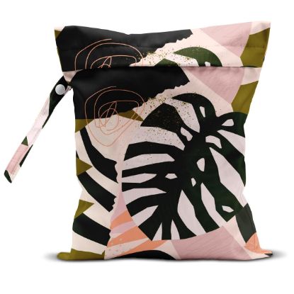 Picture of zcyxuuw Wet Dry Bag for Swimsuit, Travel, Beach, Pool, Stroller, Diapers, Dirty Yoga Gym Clothes, Makeup Bag, Waterproof Tropical Palm Leaves Decor Jungle Palm Leaf Favors