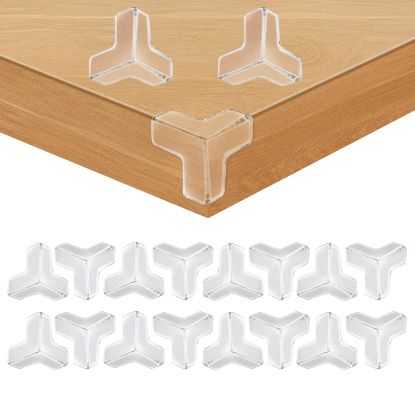 Picture of 16 Corner Protector Baby, T-Shape Table Corner Protectors for Baby Corner Protector Guards Clear Corner Protectors for Furniture Corner Protectors Corner Guards Baby Proof Corner Covers Baby Safety