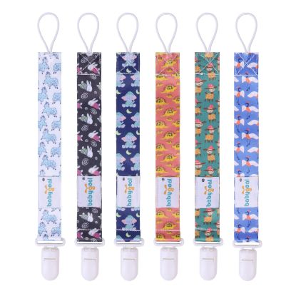 Picture of Babygoal Pacifier Clips, 6 Pack Pacifier Holder for Boys and Girls Fits Most Pacifier Styles &Teething Toys and Baby Gift 6PB02