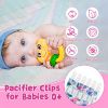 Picture of Babygoal Hawaii Pacifier Clips, 6 Pack Binky Paci Holder Clips and Leash for Boys and Girls Fits for Most Pacifier, Binkie Styles & Baby Teethers & Toys and Gift 6PS25