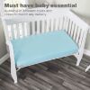 Picture of Everyday Kids Fitted Crib Sheet, 100% Soft Breathable Microfiber Baby Sheet, Fits Standard Size Crib Mattress 28in x 52in, Aqua Nursery Sheet