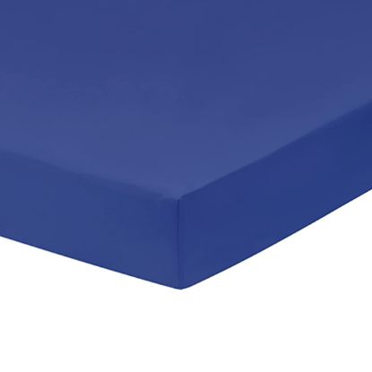 Picture of Everyday Kids Fitted Crib Sheet, 100% Soft Breathable Microfiber Baby Sheet, Fits Standard Size Crib Mattress 28in x 52in, Royal Blue Nursery Sheet