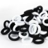 Picture of Qarwayoc Small Girls Hair Ties, Baby Toddler Hair Bands, Cotton Kids Hair Ponytail Holders No Damage and Mini Baby Elastic Holders No Crease, Black and White, by NSpring