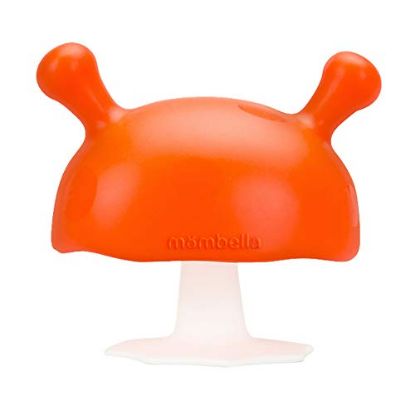 Picture of Mombella Mimi The Mushroom Pacifier Shape Skin-Like Infant Soothing Teether Toy for 0-8 Months Sucking Needs Babies, Help with Breast Feeding weaning and Prevent Digit Sucking. Orange