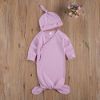 Picture of Newborn Infant Baby Girl Boy Gowns Sleeping Bag Pajamas Coming Home Outfits Swaddle Blanket Cotton Nightgown Sleepwear (L-Cotton Sleeping Bag Purple, 0-6 Months)
