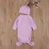 Picture of Newborn Infant Baby Girl Boy Gowns Sleeping Bag Pajamas Coming Home Outfits Swaddle Blanket Cotton Nightgown Sleepwear (L-Cotton Sleeping Bag Purple, 0-6 Months)