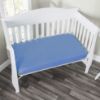 Picture of Everyday Kids Fitted Crib Sheet, 100% Soft Breathable Microfiber Baby Sheet, Fits Standard Size Crib Mattress 28in x 52in, Light Blue Nursery Sheet