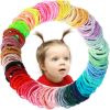 Picture of 400PCS Multicolor Hair Ties, No Crease Elastic Ponytail Holders, 2CM Finger Hair Accessories for Girls