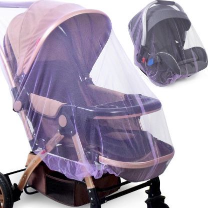 Picture of Durable Baby Mosquito Net (2 Pack) - Perfect Bug Net for Strollers, Bassinets, Cradles, Playards, Pack N Plays and Portable Mini Crib (Purple)