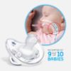 Picture of Chicco PhysioForma 100% Soft Silicone One Piece Pacifier for Babies 0-6 Months | BPA & Latex Free | Reusable Case | Blue/Green, 2pk