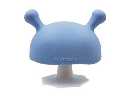Picture of Mombella Mimi Mushroom Silicone Breast-Shaped Skin Like Soothing Pacifier Teether for 0-6months Sucking Babies, Light Blue