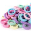 Picture of Qarwayoc Mini Hair Ties for Baby Girls, Seamless Kids Girls Hair Ties Bands, Soft Small Baby Ponytail Holders, Toddler Elastic Hair Ties Holders No Damage, 5 Colors