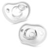 Picture of Nanobebe Baby Pacifiers 0-3 Month - Orthodontic, Curves Comfortably with Face Contour, Award Winning for Breastfeeding Babies, 100% Silicone - BPA Free. Perfect Baby Registry Gift 2pk,White