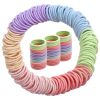Picture of 200PCS Elastic Hair Ties, No Crease Hair Small Ponytail Holders for Kids Girls Baby Toddler, Marcon Color, Christmas Gifts Holiday Accessories