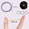 Picture of 200PCS Elastic Hair Ties, No Crease Hair Small Ponytail Holders for Kids Girls Baby Toddler, Marcon Color, Christmas Gifts Holiday Accessories