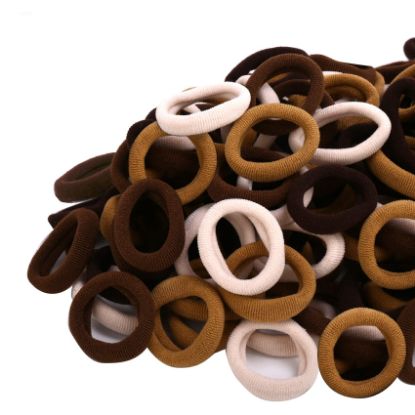 Picture of Qarwayoc Mini Hair Ties for Girls, Toddlers and Infants - Tiny No Damage Ponytail Holders and Bands (Diameter 1 Inch, 4 Colors)
