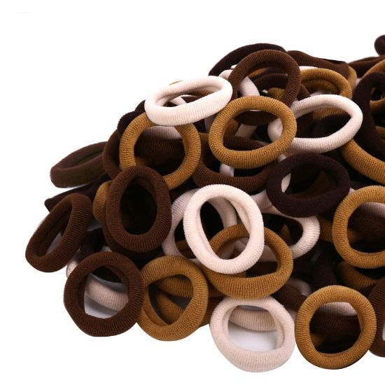 Picture of Qarwayoc Mini Hair Ties for Girls, Toddlers and Infants - Tiny No Damage Ponytail Holders and Bands (Diameter 1 Inch, 4 Colors)